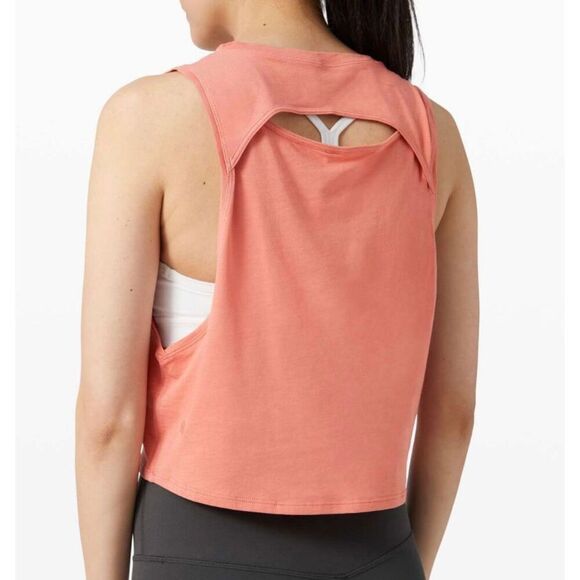 Lululemon Cut Back Crop Tank Rustic Coral size 4 - Picture 4 of 13